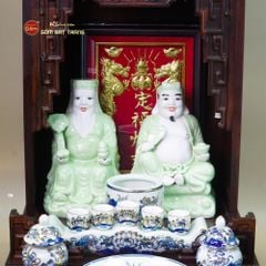 Bộ Tượng Thần Tài Thổ Địa Men Ngọc