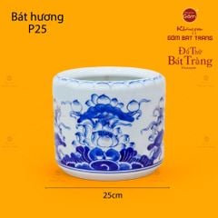 Bát Hương Men Lam Họa Tiết Hoa Sen