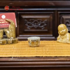 Bộ Ấm Chén Thờ Men Rạn Họa Tiết Hoa Đào