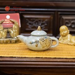 Bộ Ấm Chén Thờ Men Rạn Họa Tiết Hoa Đào