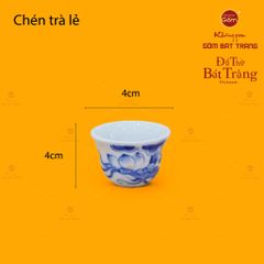 Bộ Ấm Chén Thờ Men Lam Họa Tiết Hoa Sen