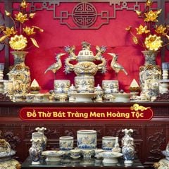 Bộ Đồ Thờ Bát Tràng Gia Tiên Men Hoàng Tộc