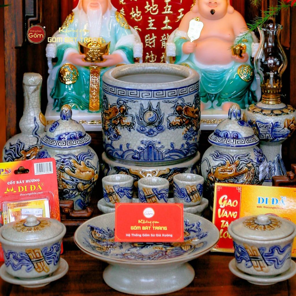 Bộ Đồ Thờ Thần Tài Thổ Địa Men Rạn