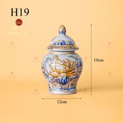Chóe Thờ Hoa Sen Men Rạn Vẽ Vàng