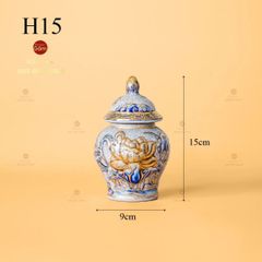 Chóe Thờ Hoa Sen Men Rạn Vẽ Vàng
