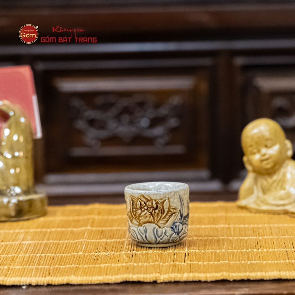Bộ Kỷ Ngai 3 Chén Thờ Men Rạn