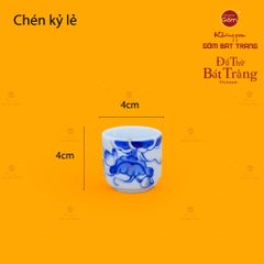 Bộ Kỷ Ngai 5 Chén Thờ Men Lam Họa Tiết Hoa Sen