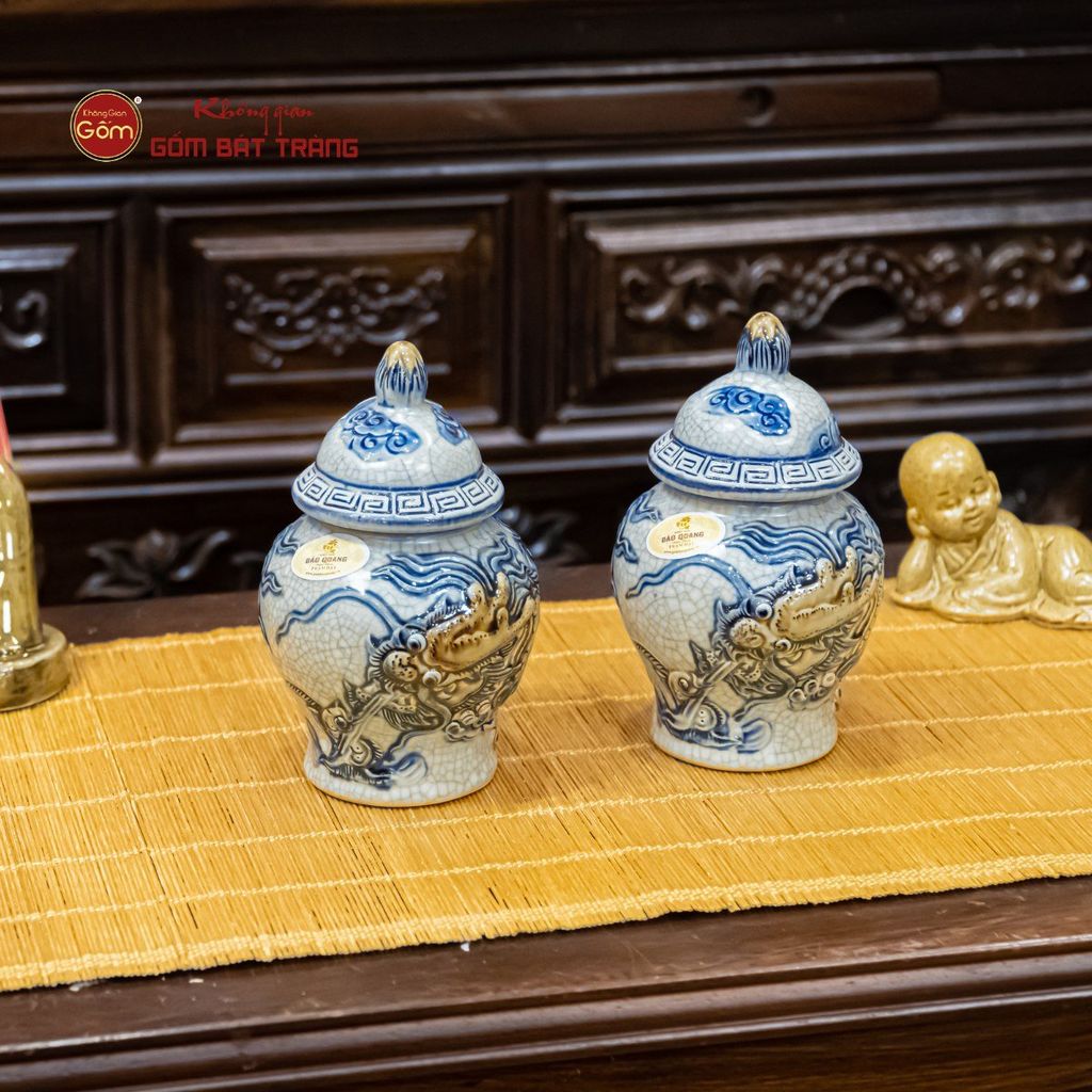Chóe Thờ Men Rạn Họa Tiết Rồng
