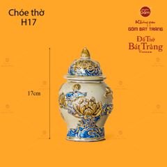 Chóe Thờ Men Hoàng Tộc Vẽ Vàng Họa Tiết Hoa Sen