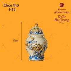 Chóe Thờ Men Hoàng Tộc Vẽ Vàng Họa Tiết Hoa Sen