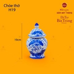 Chóe Thờ Men Lam Họa Tiết Hoa Sen