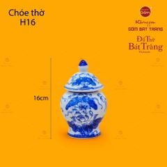 Chóe Thờ Men Lam Họa Tiết Hoa Sen