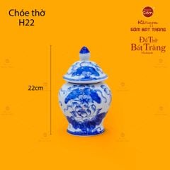 Chóe Thờ Men Lam Họa Tiết Hoa Sen