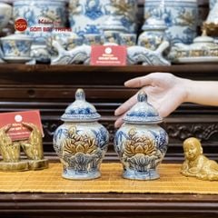 Chóe Thờ Men Rạn Họa Tiết Hoa Sen