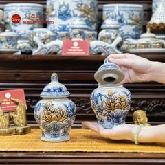 Chóe Thờ Men Rạn Họa Tiết Hoa Sen