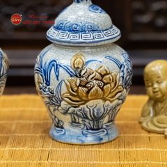 Chóe Thờ Men Rạn Họa Tiết Hoa Sen