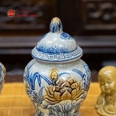 Chóe Thờ Men Rạn Họa Tiết Hoa Sen