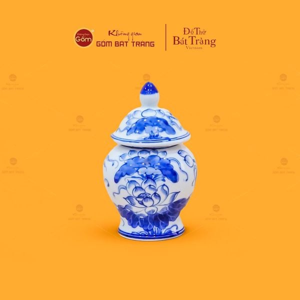 Chóe Thờ Men Lam Họa Tiết Hoa Sen