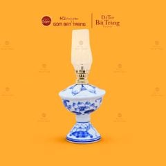 Đèn Dầu Thờ Men Lam Họa Tiết Hoa Sen