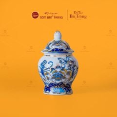 Chóe Thờ Men Lam Vẽ Vàng Họa Tiết Hoa Sen