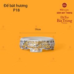 Bát Hương Men Hoàng Tộc Vẽ Vàng Họa Tiết Song Long Chầu Nguyệt