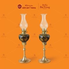 Đèn Dầu Thờ Chân Đồng Vẽ Thánh Giá