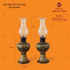 Đèn Dầu Thờ Chân Váy Vẽ Hoa Mai