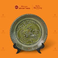 Đĩa Trưng Bày Đắp Nổi Cá Chép Hóa Rồng
