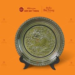 Đĩa Trưng Bày Đắp Nổi Long Vân Quy Phụng