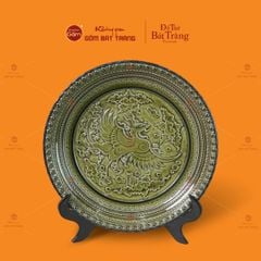 Đĩa Trưng Bày Đắp Nổi Phượng Hoàng Tung Cánh