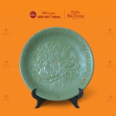 Đĩa Trưng Bày Men Ngọc Song Ngư Cát Hạnh