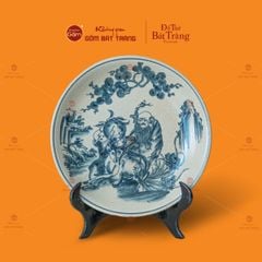Đĩa Trưng Bày Men Rạn Tiên Đồng Ông Thọ