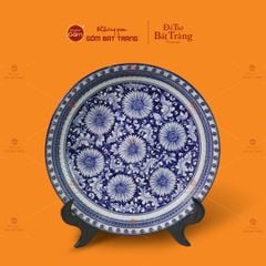 Đĩa Trưng Bày Men Xanh Bách Hoa Phú Quý