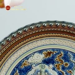 Đĩa Trưng Bày Đắp Nổi Vẽ Màu Lân Quy Phụng