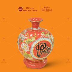 Quả Hút Lộc Men Đỏ Vẽ Vàng Phúc Lộc Thọ