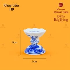 Khay Trầu Men Lam Họa Tiết Hoa Sen