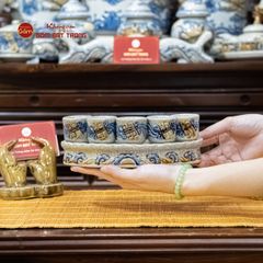 Bộ Kỷ 5 Chén Thờ Cong Men Rạn