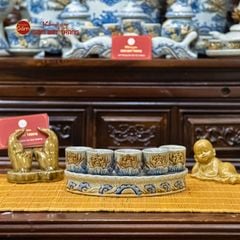 Bộ Kỷ 5 Chén Thờ Cong Men Rạn