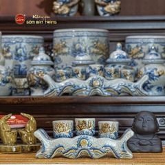Bộ Kỷ Ngai 3 Chén Thờ Men Rạn