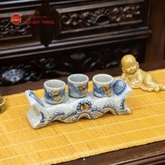 Bộ Kỷ Ngai 3 Chén Thờ Men Rạn
