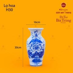 Lọ Hoa Thờ Men Lam Họa Tiết Hoa Sen