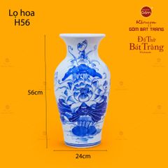Lọ Hoa Thờ Men Lam Họa Tiết Hoa Sen