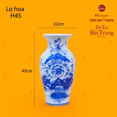 Lọ Hoa Thờ Men Lam Họa Tiết Hoa Sen