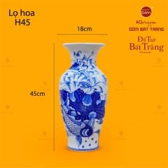 Lọ Hoa Thờ Men Lam Họa Tiết Sen Cá