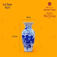 Lọ Hoa Thờ Men Lam Họa Tiết Sen Cá