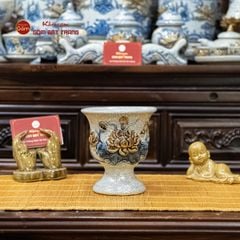 Ly Phật Thủ Men Rạn Họa Tiết Hoa Sen