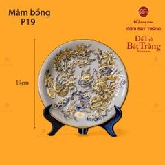 Mâm Bồng Men Hoàng Tộc Vẽ Vàng Họa Tiết Long Phụng Trình Tường