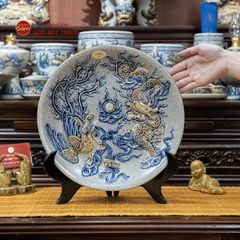 Mâm Bồng Men Rạn Họa Tiết Long Phụng Trình Tường