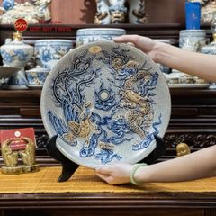 Mâm Bồng Men Rạn Họa Tiết Long Phụng Trình Tường