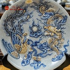 Mâm Bồng Men Rạn Họa Tiết Long Phụng Trình Tường